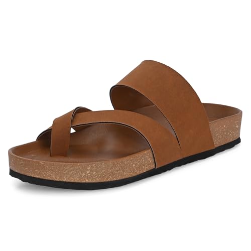 Image of Centrino Men's Berkin-Style Slip-On Sandals | Open Toe Design | Soft PU Footbed | Lightweight & Comfortable | Arch Support | On-Grip Sole | Casual Outdoor Wear (6864)