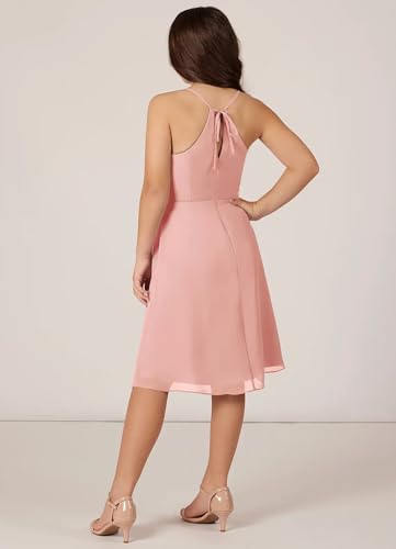 2025 Mini Junior Bridesmaid Flower Girl Chiffon Dresses for Weddings Halter A-Line Grils Formal Dress4