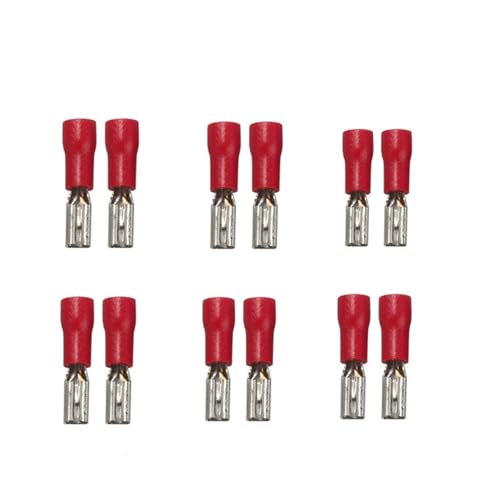 100/50Pcs 2.8mm 4.8mm 6.3mm Insulated Seal Spade Wire Connector Female Crimping Terminals Electrical Crimp Terminal Set(2.8mm Red,10PCS)