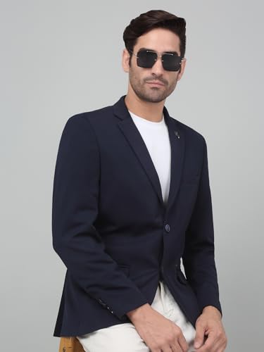 Image of Cantabil Self Design Full Sleeves Notch Lapel Casual Blazer for Men | Casual Blazer for Men | Men Blazer for Casual (P MBZC00057)
