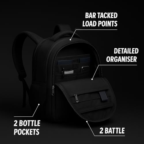 Image of Bagbros 30L Faux Leather Laptop Backpack for Men & Women - Premium Waterproof Anti-Theft Travel Bag with Multi-Pocket Organizer | Work, Gym, Office, College, School Use