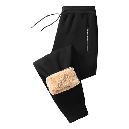 Pantalones de chándal con forro polar para mujer, pantalones de invierno para entrenamiento con bolsillos, pantalones de cintura alta, pantalones de forro polar con bolsillos, pantalones de forro