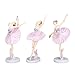 Ballerina Figuren, 3 Stück Ballerina Kuchen Topper Ballett Mädchen Kuchen Dekoration Cake Topper Balletttänzer Statue Figuren für Mädchen Geburtstag Partei Liefert (Rosa)