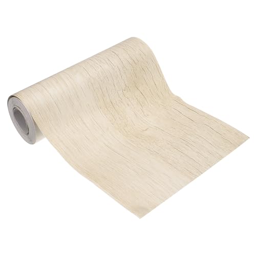 Image of MECCANIXITY Wood Grain Repair Tape, 5 Inch x 16 Feet Self Adhesive Wood Grain Tape Multi-Purpose Wallpaper Border Trim for Furniture Floors Windows Doors Tables Home, Cream