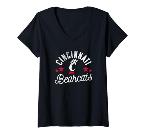 Womens University of Cincinnati Bearcats Logo V-Neck T-Shirt