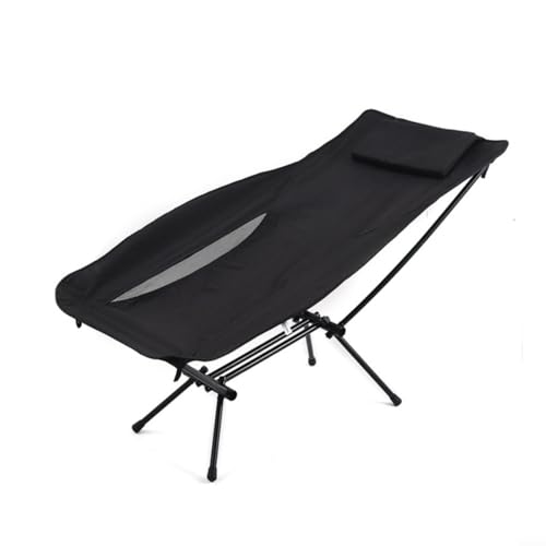 Chaise pliante de camping portable en aluminium noir léger