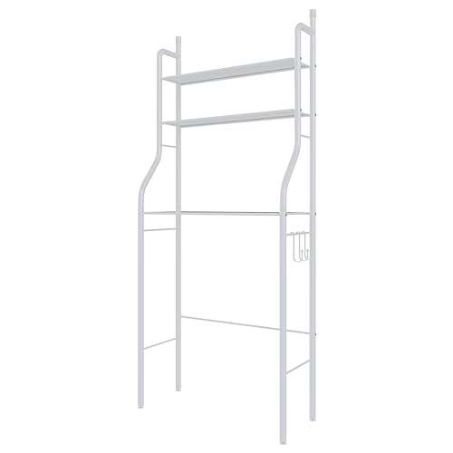 Bricozone Scaffale Bagno 3 Mensole Sopra Lavatrice In Metallo 152 x 65 x 25 Cm Bianco Ripiano Superiore Mobile Lavanderia Salvaspazio Ripiani Per Appoggio Organizer Da Parete Per Detersivi Sapone