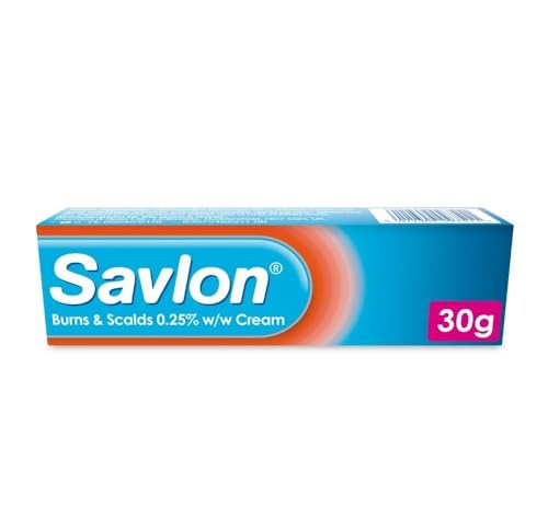 Savlon Burns & Scalds 0.25% w/w Cream First Aid Treatment to Provide Effective Relief for Minor Burns Scalds and Sunburn Blisters (30g 1 pack)