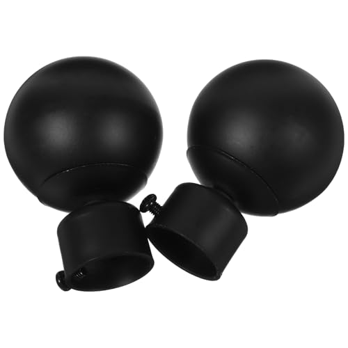 ERINGOGO 2 Pcs Black Curtain Rod Caps Drape Rod for Home Office Window Pole Head Cap with Screw