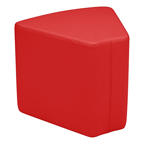 Image of Sprogs 18 inch H Structured Wedge Stool -Flexible Modular Collaborative Soft Seating for Office, Home, Lounge and School Classrooms with Durable Frame & Set of 2 inch Legs Add-on - Red