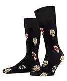 Burlington Christmas M So algodón estampados 1 par, Calcetines Hombre, Negro Black 3000 December Days, 40-46