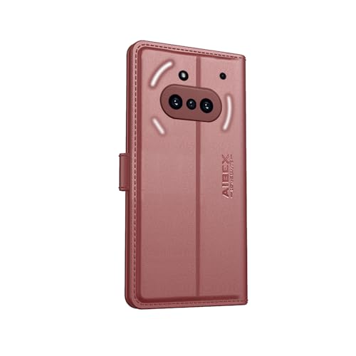 Image of AIBEX Nothing Phone 3(a) Flip Cover Leather Finish with Magnatic Closure | Inside TPU with Card Pockets | Wallet Stand | Complete Protection Flip Case - Brown