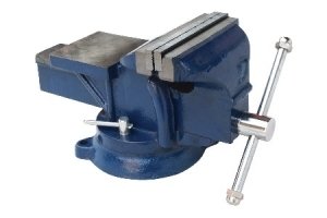 Morsa da banco in ghisa con ganasce in acciaio base girevole 150mm