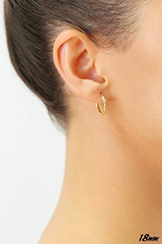 14k Yellow Gold Hand Engraved Diamond-cut Round Hoop Earrings2