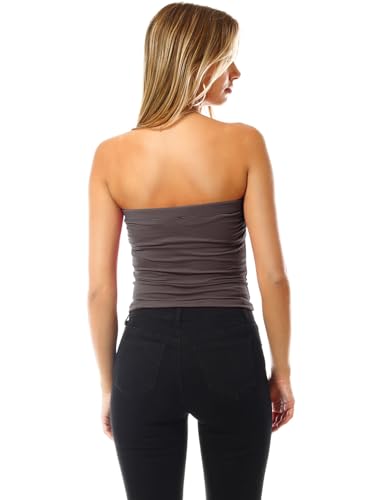 Image of MixMatchy Women's 3 Pack Tube Top Built-in Bra Strapless Ruched Bandeau