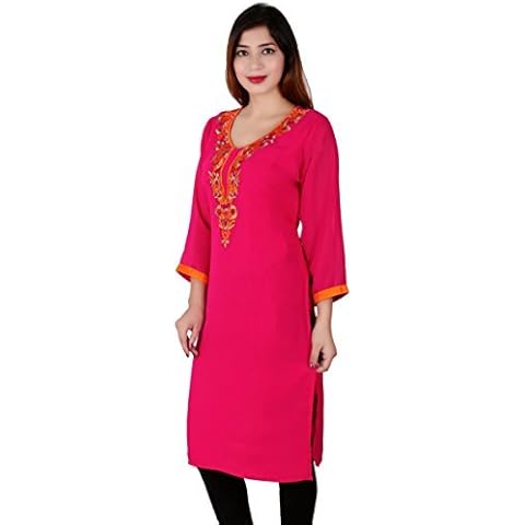 Desi Sarees Women's Ethnic Kurti Top Party Wear Outfit 7022 (36 (UK 8) XS, Fuchsia) Cover