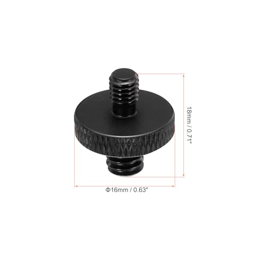 QUARKZMAN 6-teiliger Mikrofonständer-Adapter, 1/4-Stecker auf M6-Stecker, doppelseitig, Kameraschraube, Aluminiumlegierung für Mikrofon-Stativhalterung, Schwarz