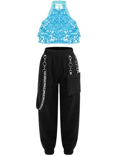 Tenue de danse jazz fille avec pantalon à chaîne pour gala