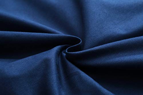 Image of F.Y.Dreams Weighted Blanket Duvet Cover 60x80 inches with 8 Ties,Zipper on Long Side /100% Cotton, Navy Blue /Just Duvet Cover