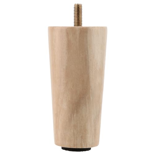 Patas de madera para muebles de 4 pulgadas, paquete de 8 unidades de madera maciza con tornillos 6