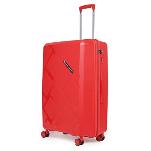 Image of Swiss Military Star 70 Cm 28 Inch Abs Hard-Sided 4 Wheels Spinner Cabin Luggage Overnighter Trolley Bag With Tsa Lock (Red)