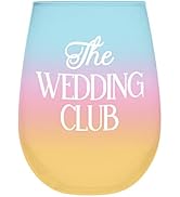 Slant Collections Stemless Wine Glass Bridal Shower Wedding Gift, 20-Ounce, The Wedding Club
