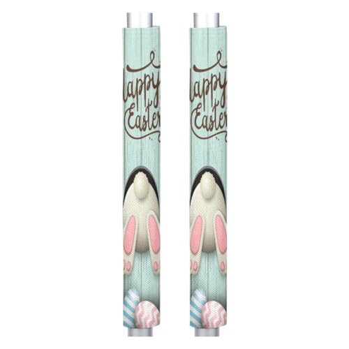 Image of Pardick Refrigerator Door Handle Covers Set of 2 Easter Wood Bunny Egg Washable Fridge Dishwasher Mocrowave Oven Door Decor Protector Handle Cover Keep Your Kitchen Appliance Clean