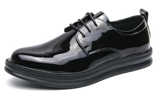 Mens Sneakers Black Prom Dress Oxfords Tuxedo Leather Derby Fashion Business Comfortable Casual Walking Shoes