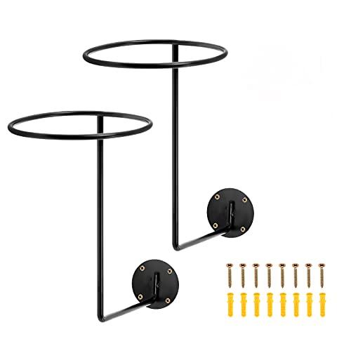 IRONWALLS Motorcycle Accessories Helmet Holder, 2PCS Metal Helmet Stand Wall Mounted Display Hanger Rack Hook for Jacket, Coats, Hats, Dancing Masks, Ball Holder for Basketball, Football, Volleyball