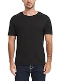 Manote 100% Merino Wool T Shirts for Men, Short Sleeve Lightweight Crew Undershirt, No-Odor Base Layer for Hiking Travel (US, Alpha, Large, Regular, Regular, Black)