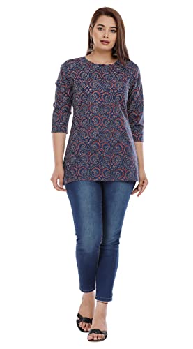 Image of Libas Holy Women Casual Wear Regular Sleeves Printed Top for Women Short Kurti, Fancy Festive Stylish Tunic Tops
