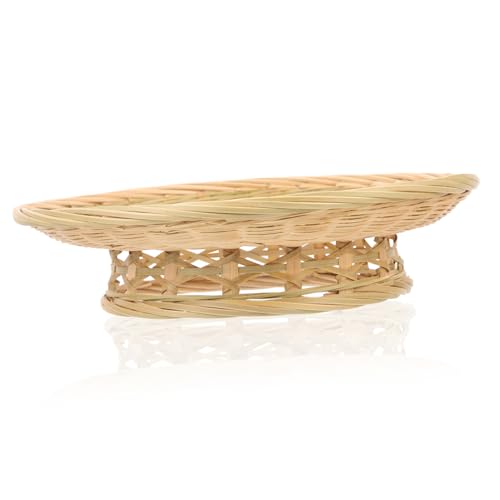 KICHOUSE Fruit Plate Cupcake Holder Fruit Holder Vegetable Storage Basket Wicker Storage Basket Rattan Fruit Basket Seagrass Baskets Rattan Storage Basket Woven Baskets Wicker Basket