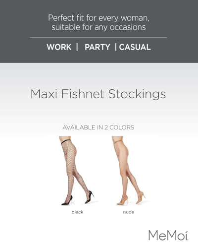 Image of MeMoi Maxi Fishnet Stockings for Women, Nylon Sexy Stockings, Comfortable and Breathable Fashion Tights