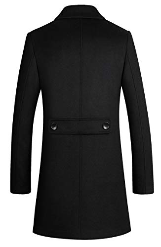 Men's Premium Wool Blend Double Breasted Long Pea Coat2