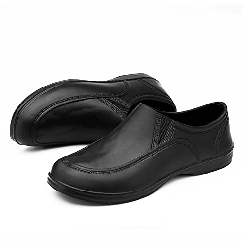 Men's Fashion Chef Shoes Slip-On Non-Slip Health Care and Food Service Shoes Waterproof and Oil-Proof Work Shoes Water Shoes Black 41