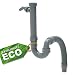 KIRCHHOFF ECO-SAVE Flex Siphon Küchenspüle, Abfluss für Spüle Küche aus recyceltem Kunststoff, Ablaufgarnitur mit Anschluss für Waschmaschine oder Geschirrspüler 98836549, Grau