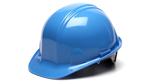 Pyramex Standard Shell Ratchet Suspension Hard Hat, 4 Point Ratchet Suspension, Light Blue