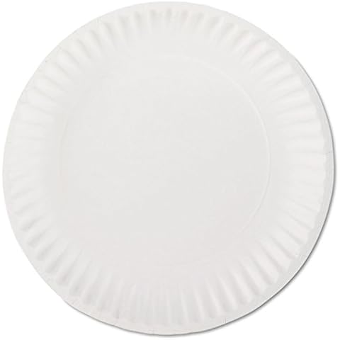 AJM Packaging PP9GREWH White Paper Plates, 9-Inch Diameter, 100/Bag, 10 Bags/Carton Cover