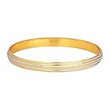 Bodha 316 Stainless Steel Two Dual Tone Designer Stylish Self Design Amritsari Gold Plated Sikh Kada...