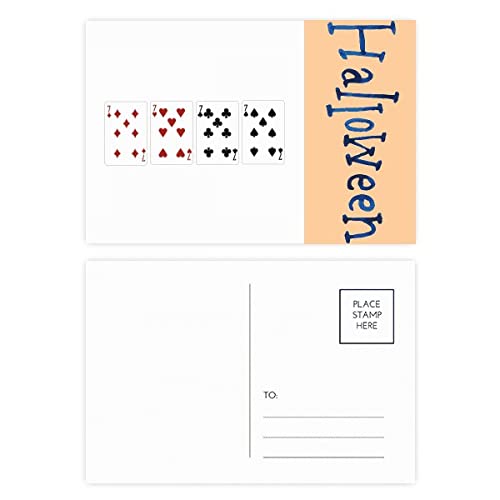 Cartes postales d'Halloween en cœur avec pelle diamant | Lot de 20