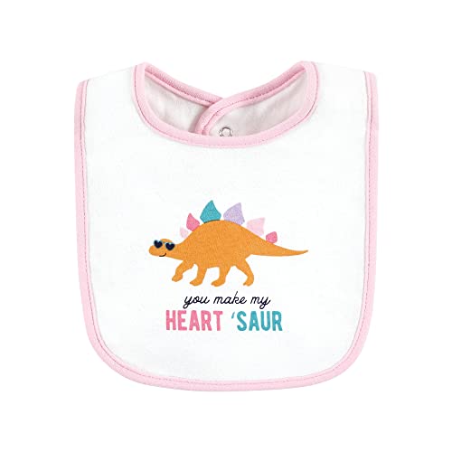 Image of Hudson Baby Unisex Baby Cotton Bibs, Cute-A-Saurus, One Size