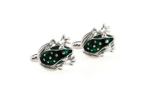 MRCUFF Frog Green Pair Cufflinks in a Presentation Gift Box & Polishing Cloth2