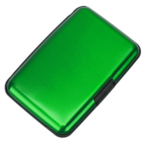 Image of ELFISH Mini RFID Aluminum Wallet Credit Cards Holder Business Card Case Metal ID Case for Men Women (Green)