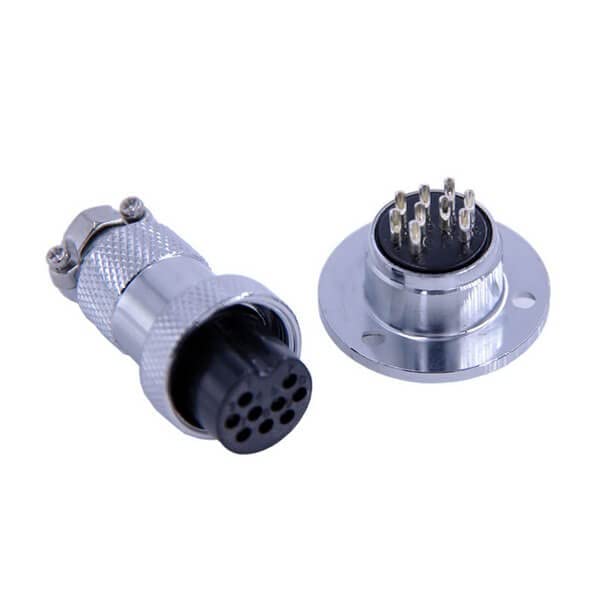 10pcs GX20 9 Pin Male to Female Aviation Connector Straight Plug and Socket Flange Mount Connector