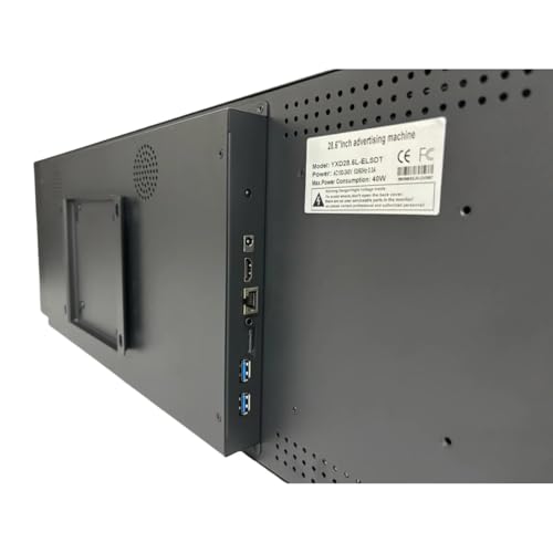 Image of 28.6 Inch (698.4x196.4mm Viewable) Ultra-Wide Android LCD Shelf Screen | Stretched Bar Digital Signage w /Optional Touch | Cloud /USB /App Control