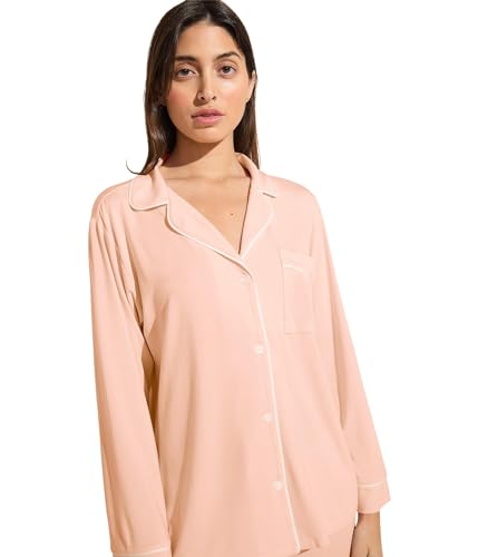 Image of Eberjey Gisele Classic Women's Pajama Set | Long Sleeve Shirt + Long Pants