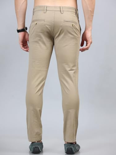 Image of Jack and Jini Men Casual Stretchable Cotton Pants | Chinos | Trousers (Regular Fit)