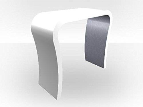 Zespoke White Outer Curved Console Table - Brushed Steel Inner