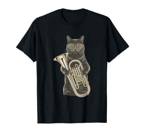 Moggy Cat Sunglasses Tuba Domestic Shorthair Tubist T-Shirt