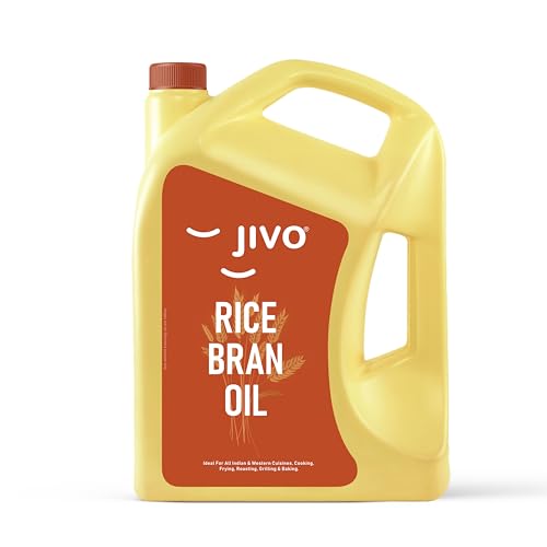 Image of Jivo Rice Bran Oil 4 Litre | Premium Cooking Oil | Rich in Antioxidants | Ideal for Deep Frying, Sauteing & Baking | Chemical-Free